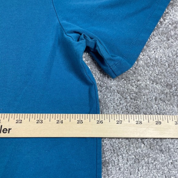 North Face T Shirt Mens XXL Mountain Exploring Cotton Blend Short Sleeve Blue - Picture 12 of 13